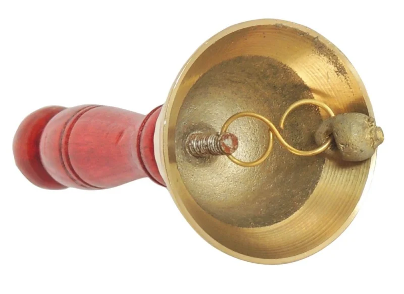Brass Hand Bell (Ghanti), 6.2 inch, 150 g