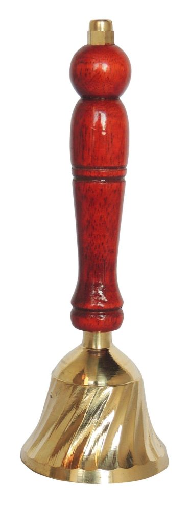 Brass Hand Bell (Ghanti), 7.5 inch, brass, Vedikcraft Moradabad