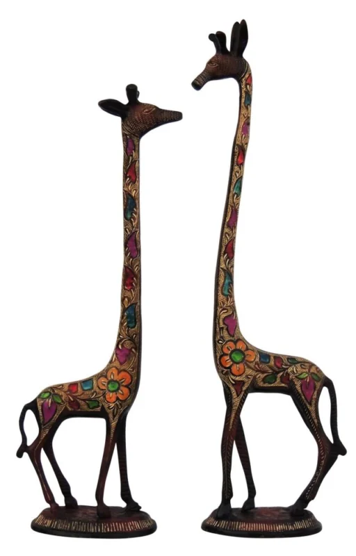 Brass Giraffe Showpiece, 22 inch, 3.26 kg – for Living Room and Entrance
