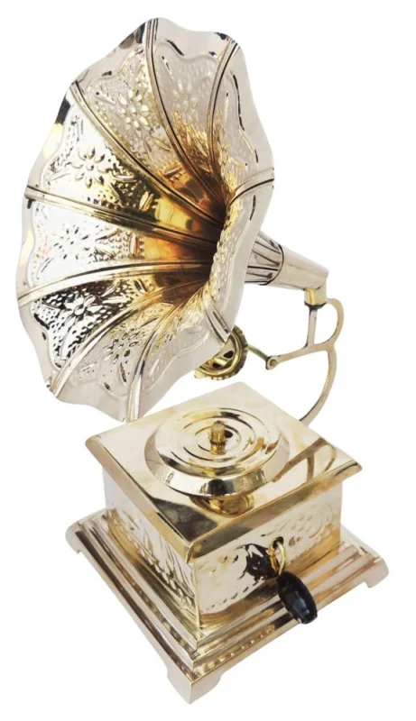 Brass Gramophone, 9 inch – Antique Décor