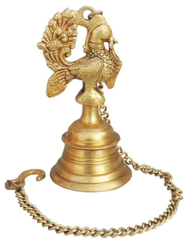Brass Hanging Temple Bell (Ghanti), 7 inch, 1.1 kg