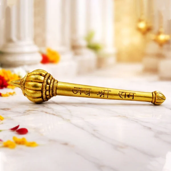 Brass Hanuman Gada for Pooja, 0.5 inch, brass, Vedikcraft Moradabad