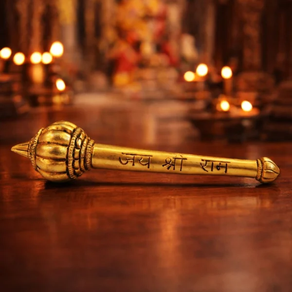 Brass Hanuman Gada for Pooja, 1.5 inch, 320 g, brass, Vedikcraft Moradabad