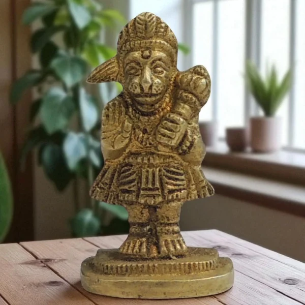 Hanuman Ji Idol in Brass, 2.2 inch, brass, Vedikcraft Moradabad