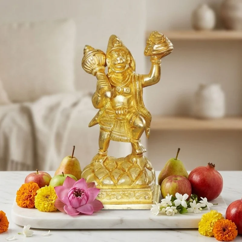 Hanuman Ji Idol in Brass, 4.5 inch, 430 g – for Home Mandir
