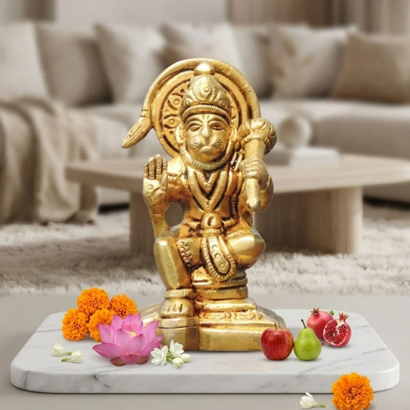 Hanuman Ji Idol in Brass, 4 inch – for Home Mandir