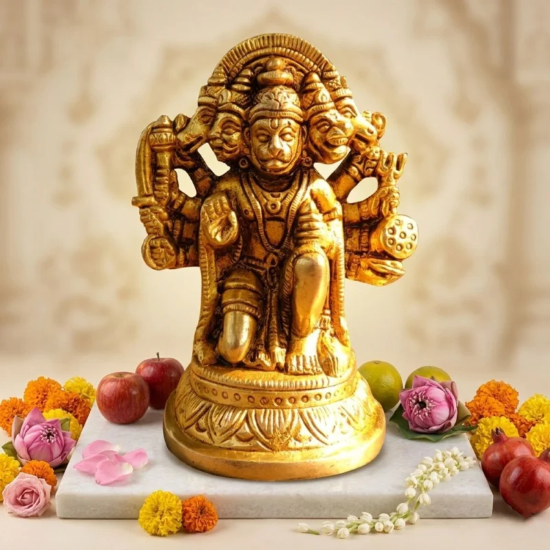 Hanuman Ji Idol in Brass, 4.6 inch – for Home Mandir