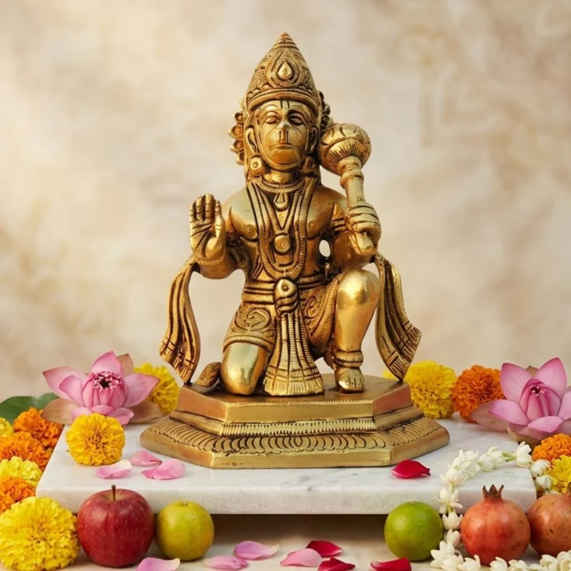 Hanuman Ji Idol in Brass, 6.5 inch, 1.6 kg – for Home Mandir