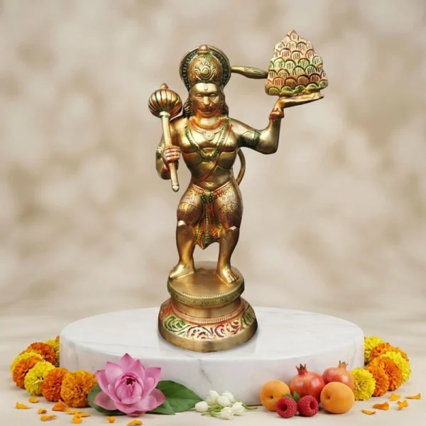Hanuman Ji Idol in Brass, 13 inch, 3.18 kg, brass, Vedikcraft Moradabad