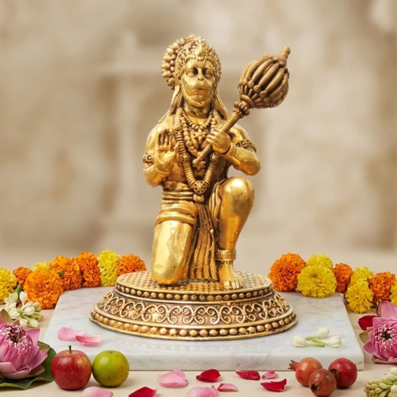 Hanuman Ji Idol in Brass, 4.5 inch, 280 g – for Home Mandir