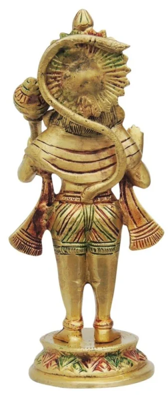 Hanuman Ji Idol in Brass, Standing (Round), 8.2 inch