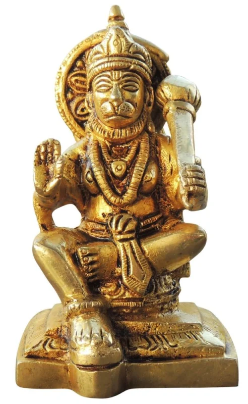 Hanuman Ji Idol in Brass, 4.5 inch, 940 g
