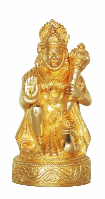 Hanuman Ji Idol in Brass, 6.8 inch