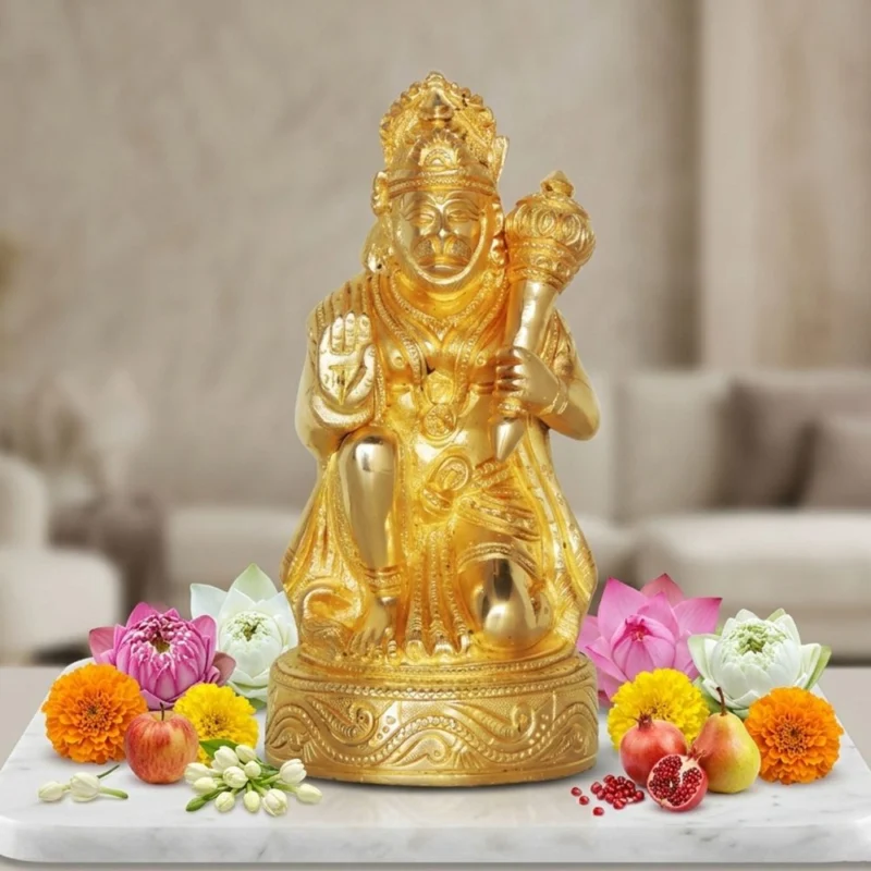 Hanuman Ji Idol in Brass, 6.8 inch – for Home Mandir