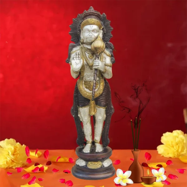 Hanuman Ji Idol in Brass, 17 inch, brass, Vedikcraft Moradabad