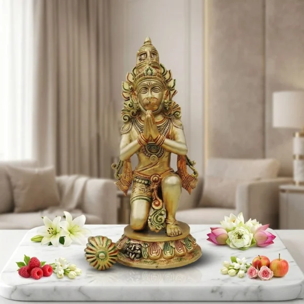 Hanuman Ji Idol in Brass, 4.6 kg, brass, Vedikcraft Moradabad