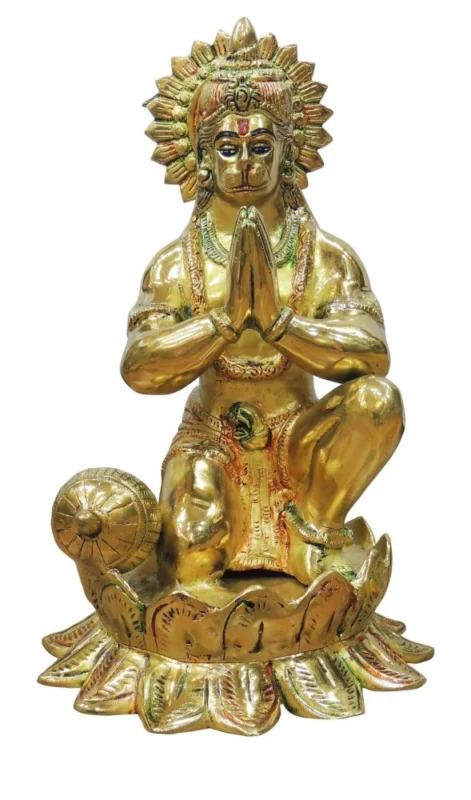 Hanuman Ji Idol in Brass, 9.9 kg