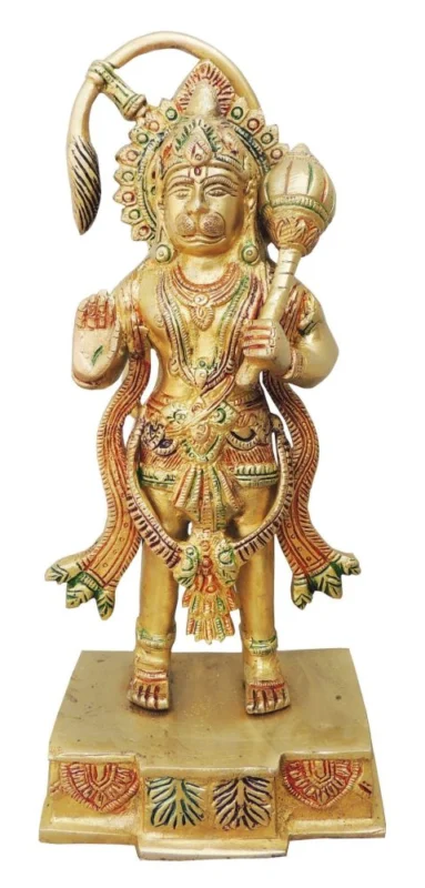 Hanuman Ji Idol in Brass (Statnding), 10.5 inch