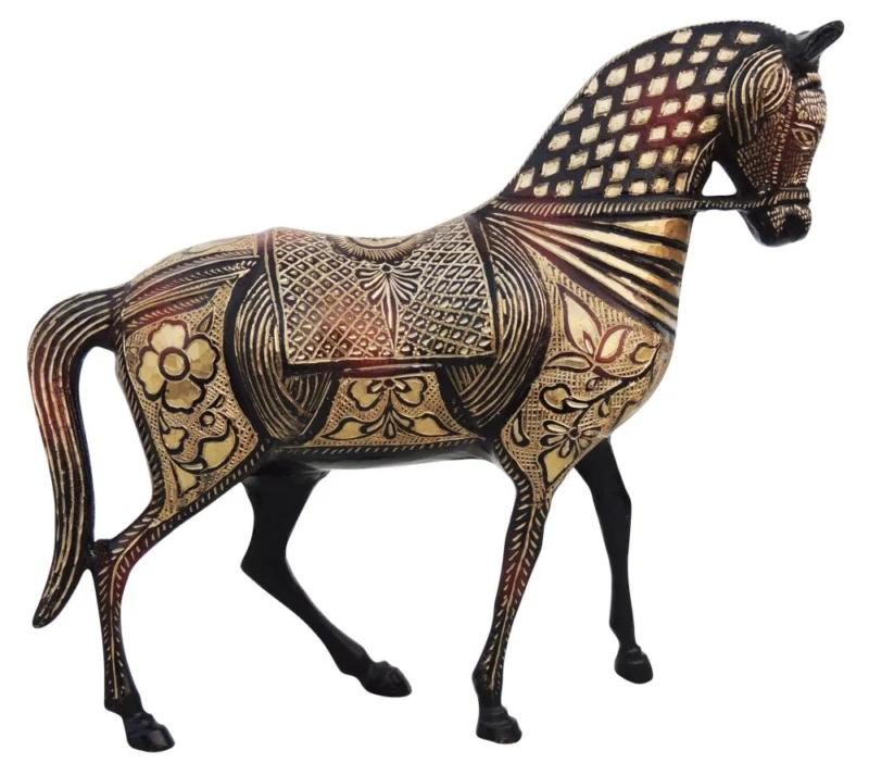 Brass Horse Showpiece, 10.5 inch