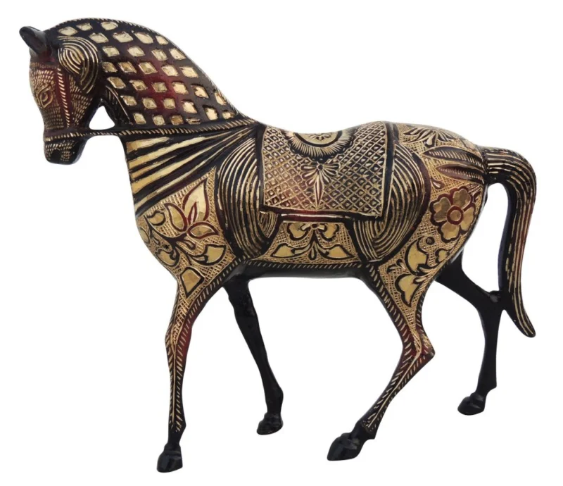 Brass Horse Showpiece, 10.5 inch – for Table Décor