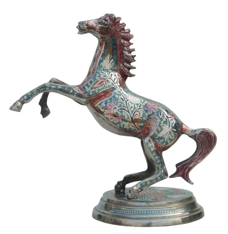 Brass Horse Showpiece, 11 inch, design AN030-A – for Table Décor