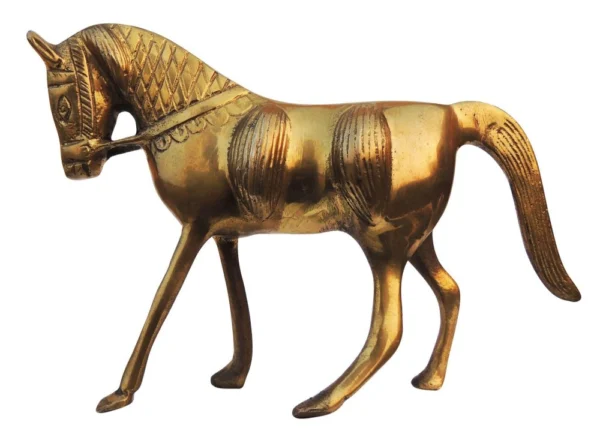 Brass Horse Showpiece, 5.2 inch, brass, Vedikcraft Moradabad