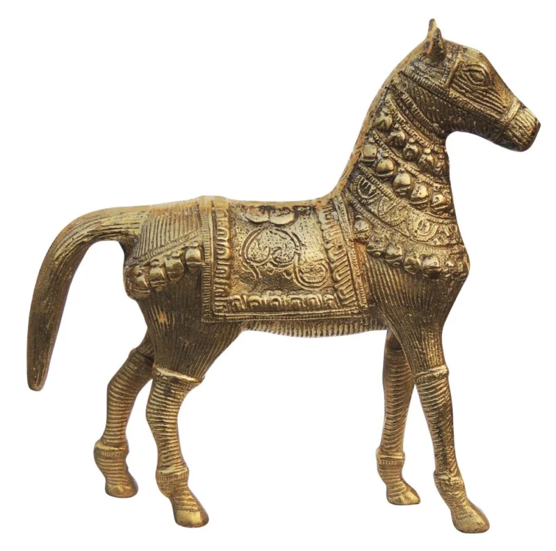 Brass Horse Showpiece, 8.2 inch
