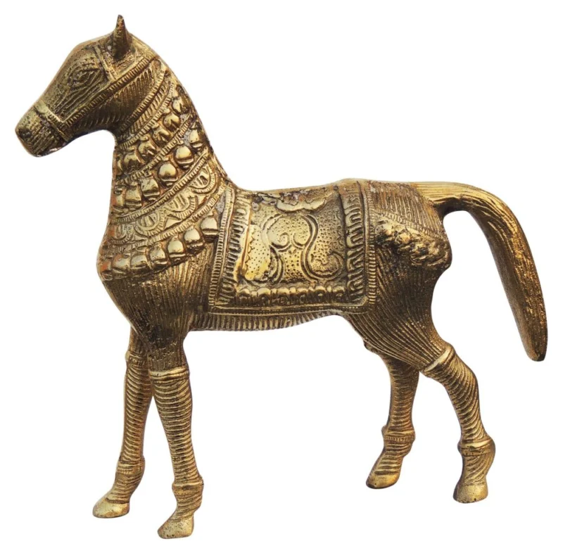 Brass Horse Showpiece, 8.2 inch – for Table Décor