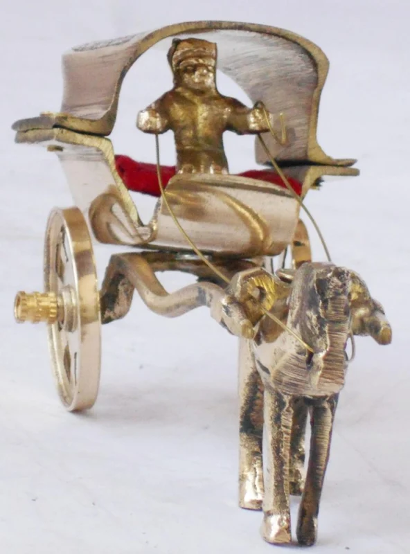 Brass Miniature Hourse Cart, 3 inch