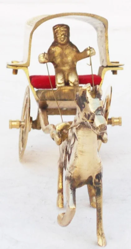 Brass Miniature Hourse Cart, 3.5 inch – Toy for Children