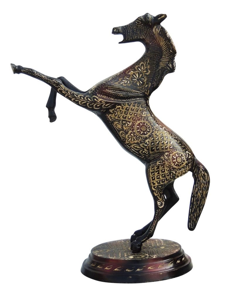 Brass Horse Showpiece (Jumping), 15 inch, brass, Vedikcraft Moradabad
