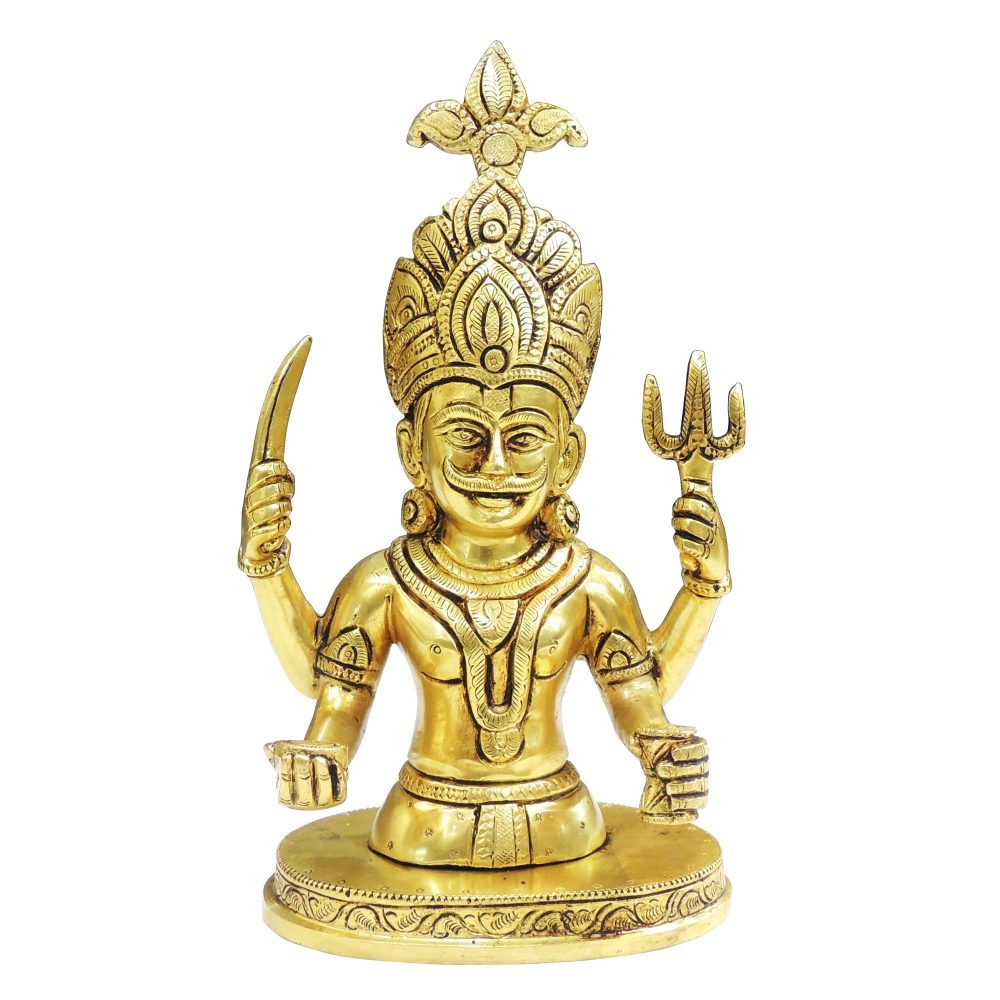 Deity Idol in Brass (Kaal Bhairav), 9 inch, brass, Vedikcraft Moradabad