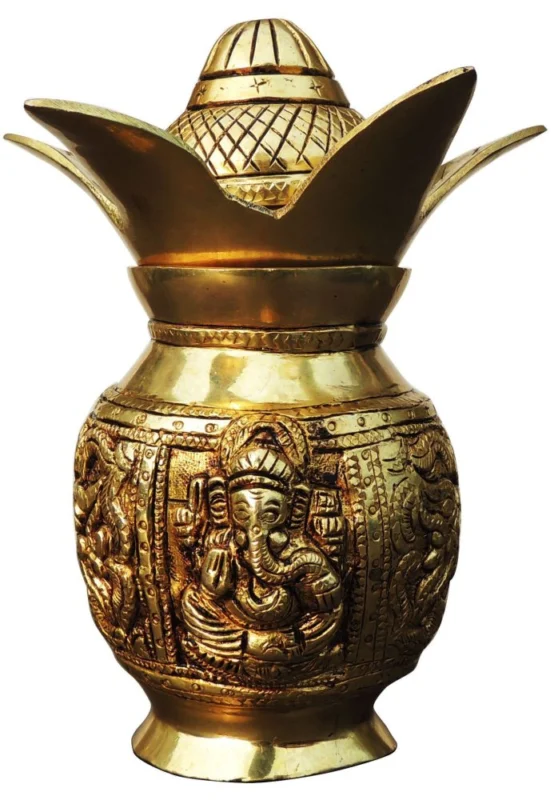 Brass Kalash for Pooja, 7 inch
