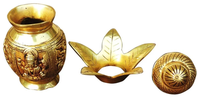 Brass Kalash for Pooja, 7 inch