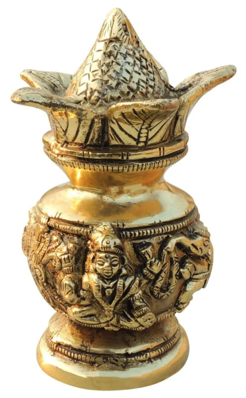 Brass Kalash for Pooja, 6.5 inch
