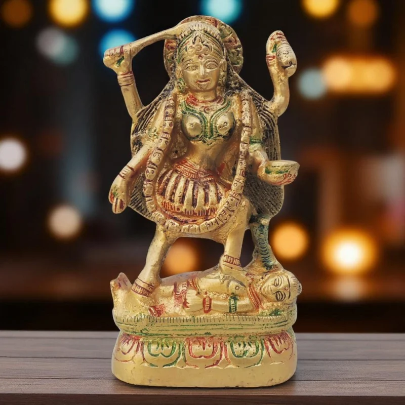 Kali Maa Idol in Brass, 4.6 inch – for Home Mandir