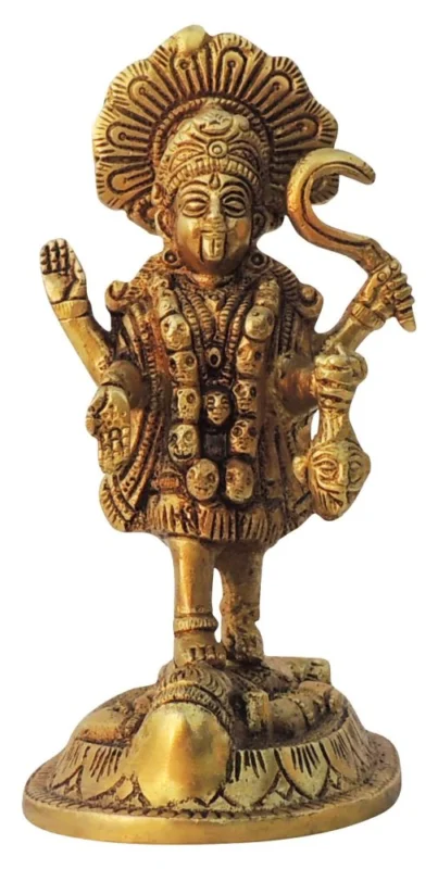 Kali Maa Idol in Brass, 6 inch, 900 g – for Home Mandir