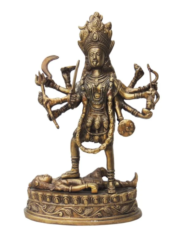 Kali Maa Idol in Brass, 14.2 inch – for Pooja Room