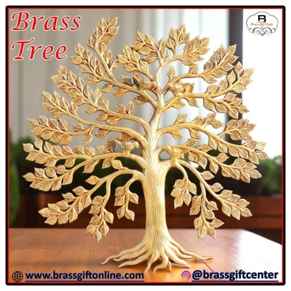 Brass Kalpavriksha Tree Showpiece, 22.5 inch, brass, Vedikcraft Moradabad
