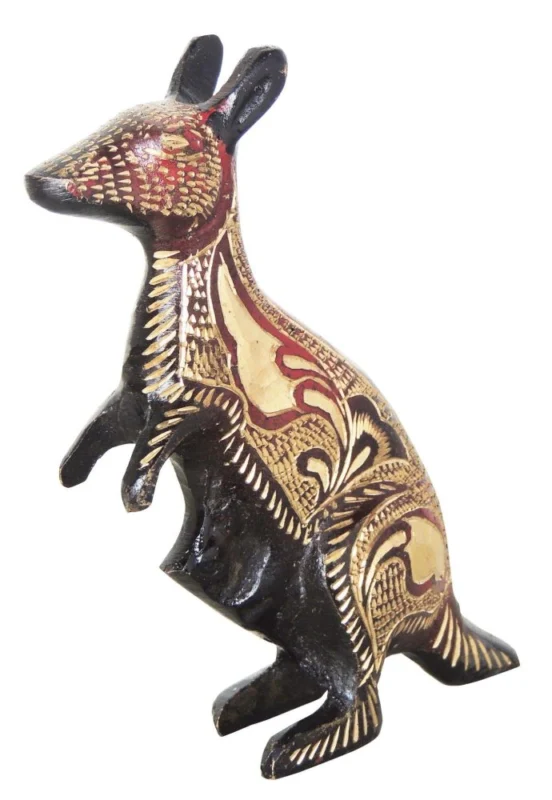 Brass Animal Showpiece (Kangaroo), 5 inch, design AN217-B – for Table Décor