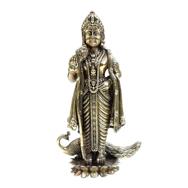 Kartikeya Idol in Brass (Murugan), 6 inch, brass, Vedikcraft Moradabad