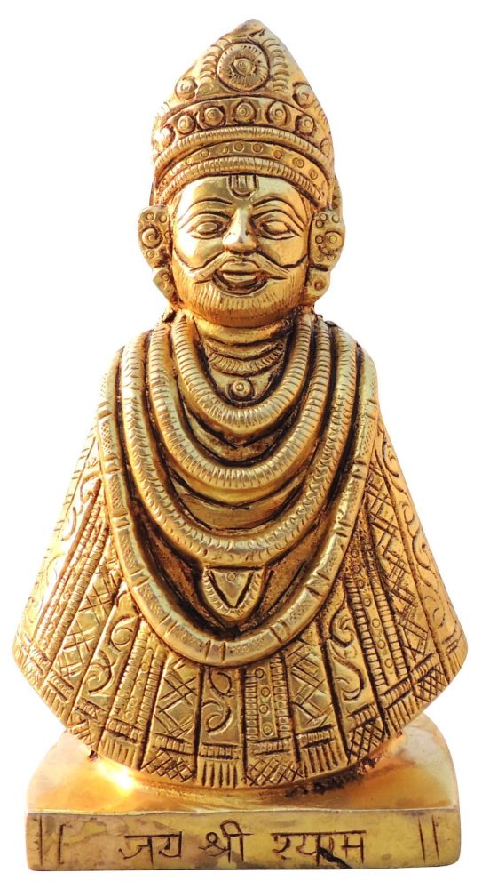 Krishna Ji with Flute Idol in Brass (Khatu Shyam), 5.7 inch, brass, Vedikcraft Moradabad