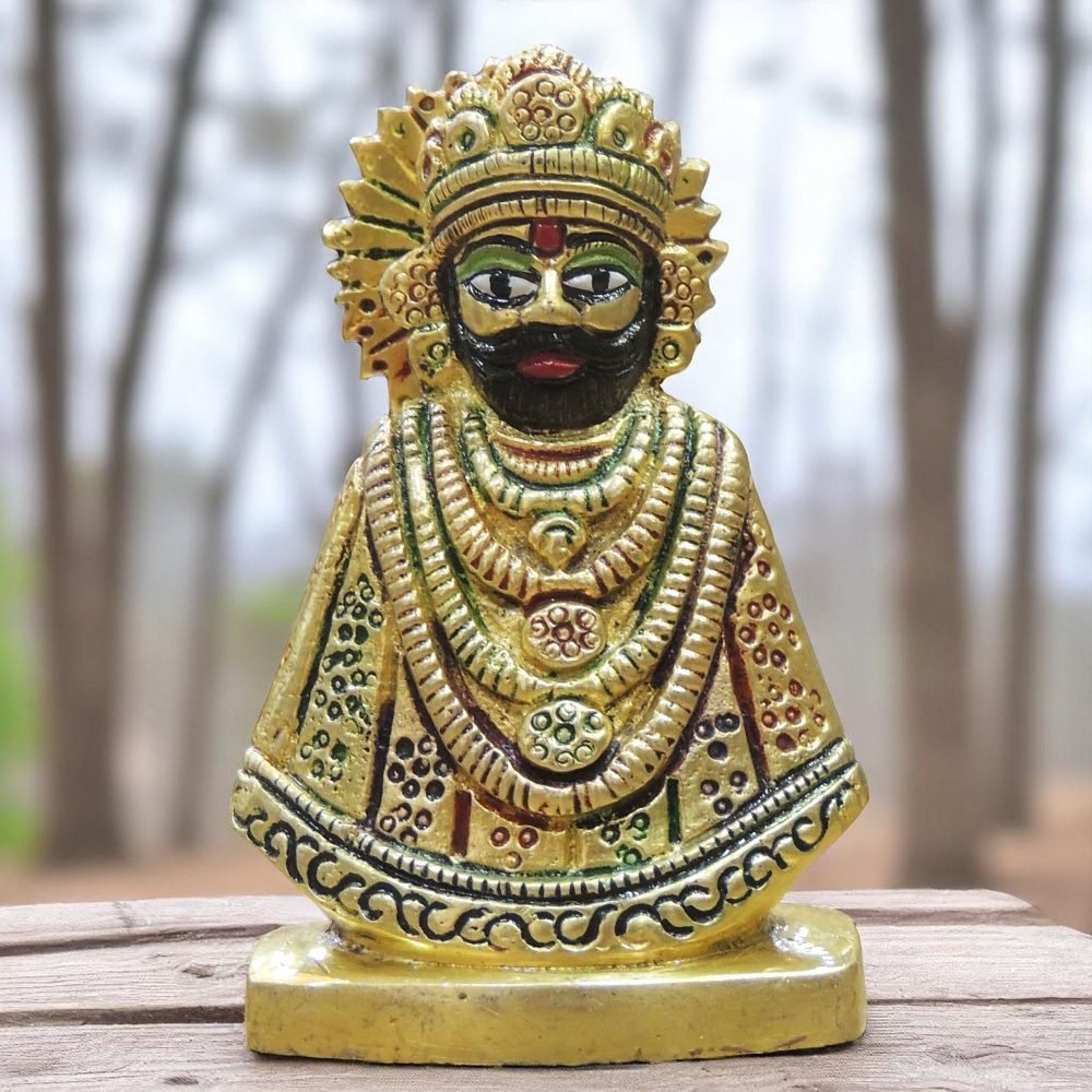 Khatu Shyam Idol in Brass, 3.5 inch, brass, Vedikcraft Moradabad