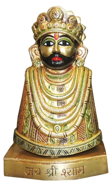 Khatu Shyam Idol in Brass, 8.5 inch, brass, Vedikcraft Moradabad