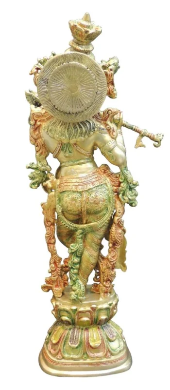 Krishna Ji with Flute Idol in Brass, 29 inch, design BS073-K