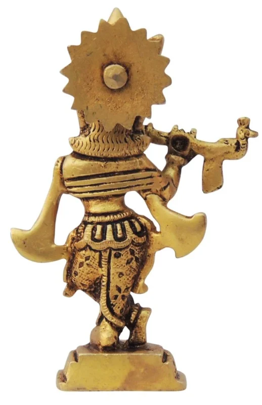 Krishna Ji with Flute Idol in Brass, 340 g