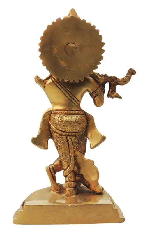 Krishna Ji with Flute Idol in Brass, 6 inch, 700 g