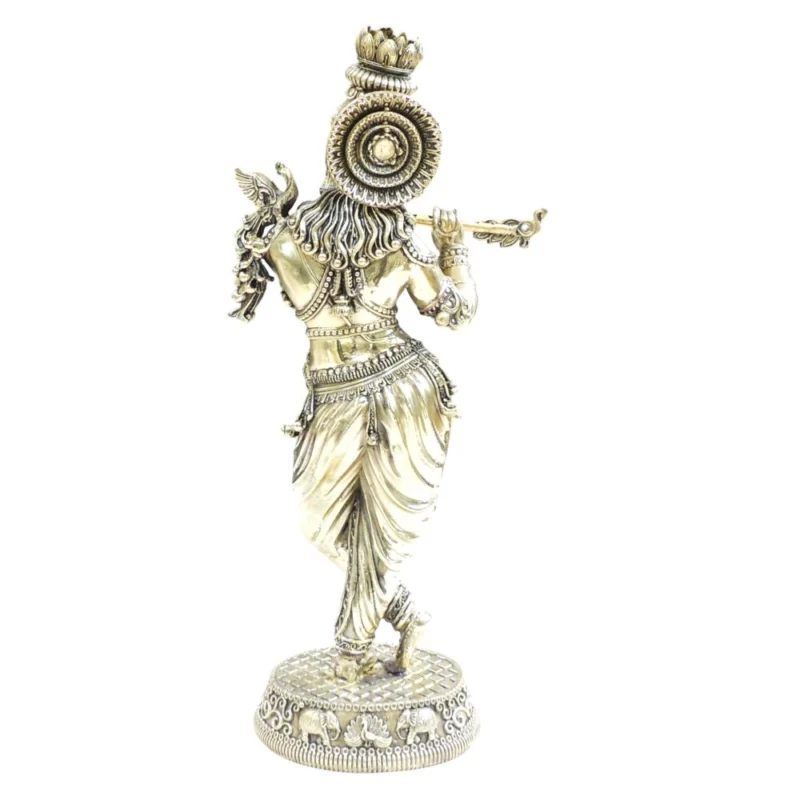 Krishna Ji with Flute Idol in Brass, 15 inch