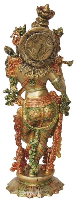 Krishna Ji with Flute Idol in Brass, 25.5 inch