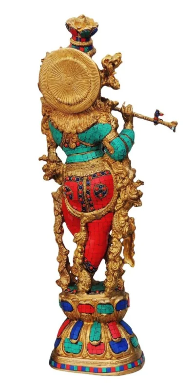 Krishna Ji with Flute Idol in Brass, 16.67 kg